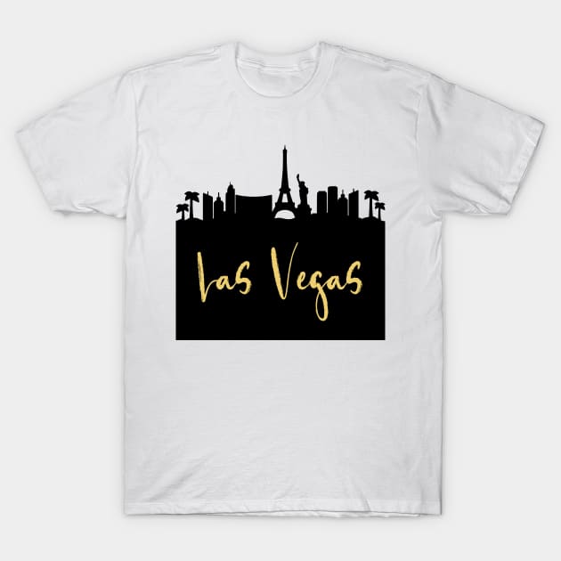 LAS VEGAS NEVADA DESIGNER SILHOUETTE SKYLINE ART T-Shirt by deificusArt